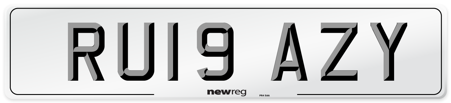 RU19 AZY Number Plate from New Reg